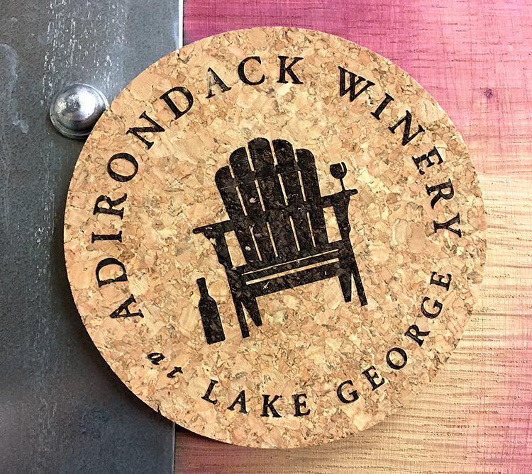 Adirondack Winery Logo Cork Coaster